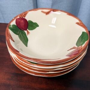 5 Franciscan Apple 6” Cereal Bowls Discontinued All have small chips ON BOTTOM